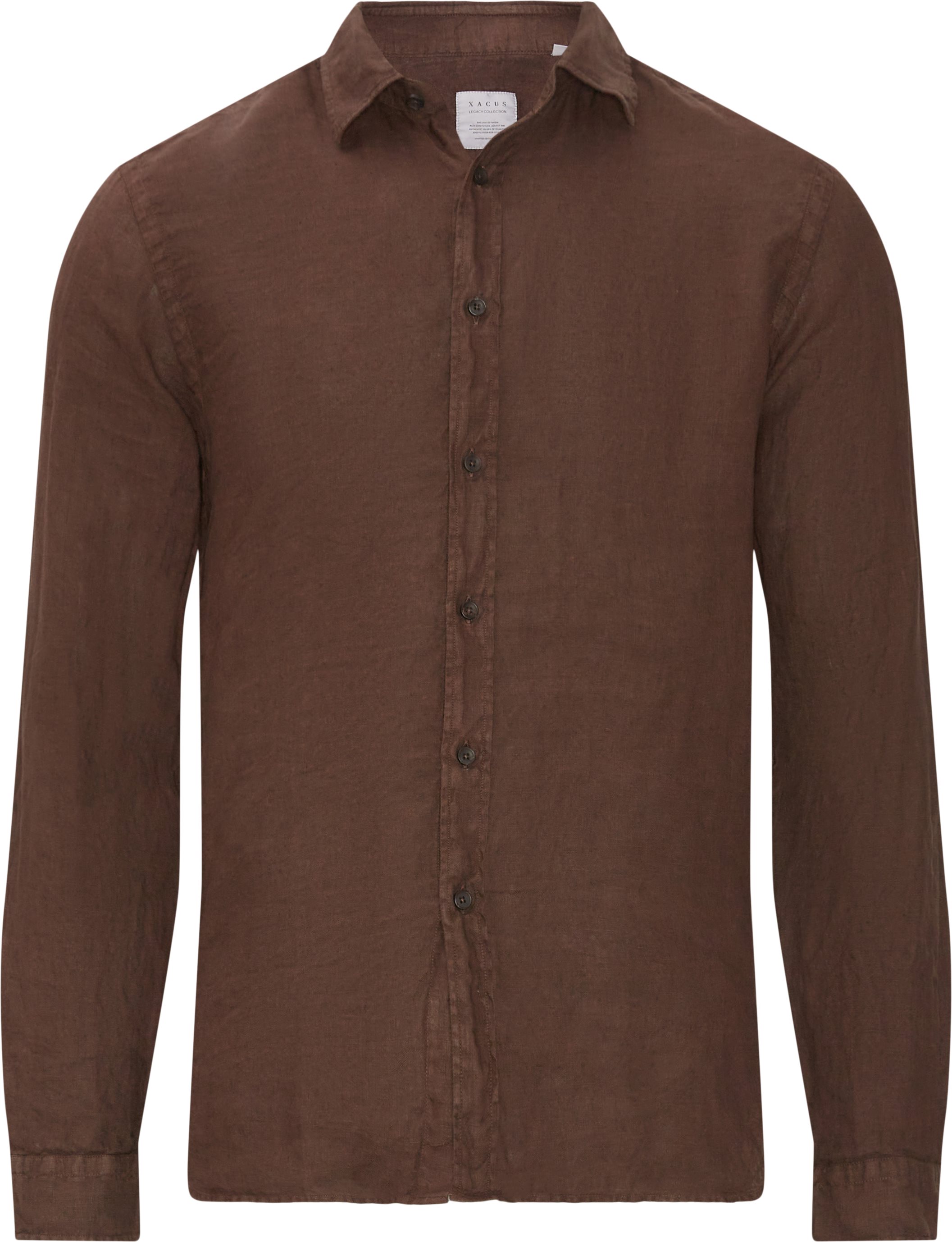 Classic Linen Shirt - Skjorter - Slim fit - Brun